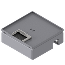 [UBD 167 052] Boîte de sol UBD 160 small en acier inoxydable, couvercle, plate (AGS), sans bord, évidement de 5mm et 1 sortie de brosse inclus