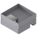 [UBD 167 301] Boîte de sol UBD 160 small en acier inoxydable, couvercle avec bord, fermé, évidement de 30mm et 1 sortie de cordon inclus