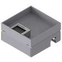 Boîte de sol UBD 160 small en acier inoxydable, couvercle avec bord, fermé, évidement de 30mm et 1 sortie de brosse inclus