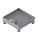[UBD 217 201] Unterflur-Bodendose UBD 210 small aus Chromstahl inkl. Deckel mit Kante, geschlossen, 20mm Vertiefung und 1 Schnurauslass