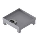 [UBD 217 202] Unterflur-Bodendose UBD 210 small aus Chromstahl inkl. Deckel mit 20mm Vertiefung und 1 Bürstenauslass