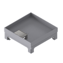 [UBD 217 251] Unterflur-Bodendose UBD 210 small aus Chromstahl inkl. Deckel mit 25mm Vertiefung und 1 Schnurauslass
