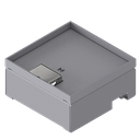 Schwerlast-Unterflur-Bodendose UBD 210 aus Chromstahl inkl. Deckel mit Kante, geschlossen, 4mm Verstärkungsplatte, 16mm Vertiefung und 1 Schnurauslass
