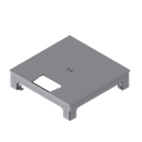 Boîte de sol UBD 210 small en acier inoxydable,sans bord (de protection),  couvercle avec découpe en 4mm AGS