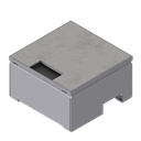 [UBD 162 163] Schwerlast-Unterflur-Bodendose UBD 160 aus Chromstahl inkl. belegtem Deckel aus Chromstahl, geschlossen, 4mm Verstärkungsplatte und 1 Bürstenauslass