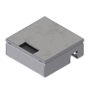Boîte de sol pour charges lourdes UBD 160 small en acier inoxydable, couvercle et plaque de renforcement de 4 mm et 1 sortie de brosse inclus