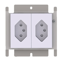 [UBD 100 117] Steckdoseneinsatz für 2x FLF, inkl. 2x T13 weiss