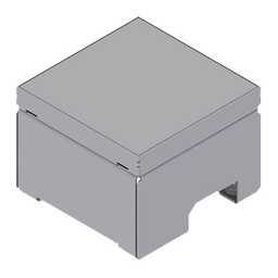 [UBD 130 123] Boîte de sol UBD 130 en acier inoxydable, faux couvercle finition acier inoxydable inclus