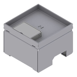 [UBD 130 125] Boîte de sol UBD 130 en acier inoxydable couvercle avec bord, évidement de 15mm et 1 sortie de cordon inclus