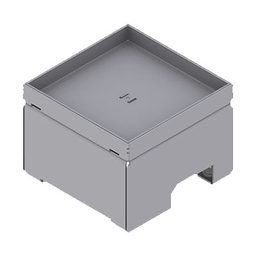 [UBD 130 129] Boîte de sol UBD 130 en acier inoxydable  couvercle avec  bord et évidement de 15mm inclus