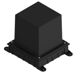 [UBD 130 164] Boîte d'encastrement plastique noir pour UBD 130, en haut: 110x110mm, en bas: 180x230mm, H: 185mm 
