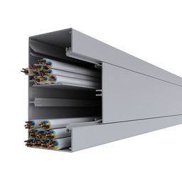 [BRA 060 130] Brüstungskanal BRA 60x130/80, Aluminium natureloxiert BRA-UT, Unterteil ohne Bodenlochung, mit DIN-Montageschiene