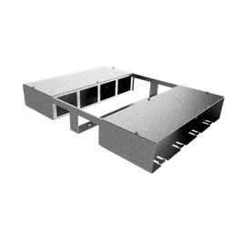 [DBV 200 800] Boîte double pour 2x8 FLF verticale en AGS 1.25mm, vide