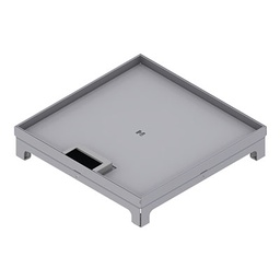 [UBD 320 316] Unterflur-Bodendose UBD 320 aus Chromstahl inkl. Deckel mit Kante, 15mm Vertiefung und 1 Bürstenauslass