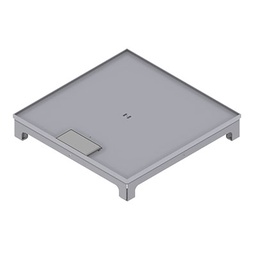 [UBD 322 315] Boîte de sol UBD 320 en acier inoxydable, couvercle inclus, plate (AGS), sans bord, évidement de 5mm et 1 sortie de cordon inclus