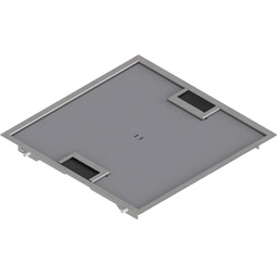 [DBR 320 052] Doppelboden-Auslass DBR 320 aus Chromstahl inkl. Deckel (SVZ) mit 5mm Vertiefung, Rand und 2 Bürstenauslässen