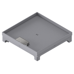 [UBD 324 201] Boîte de sol UBD 320 en acier inoxydable, couvercle avec bord, fermé, évidement de 20mm et 1 sortie de cordon inclus