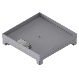 [UBD 324 251] Boîte de sol UBD 320 en acier inoxydable, couvercle avec bord, fermé, évidement de 25mm et 1 sortie de cordon inclus
