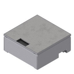 [UBD 212 163] Boîte de sol pour charges lourdes UBD 210 en acier inoxydable, inclus couvercle et plaque de renforcement de 4 mm et 1 sortie de brosse 