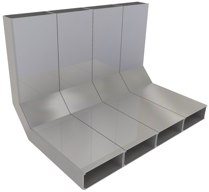 UFK 300 032  -  Vertikalkrümmer zu UFK 30, 4-zügig, 300 x 30 mm