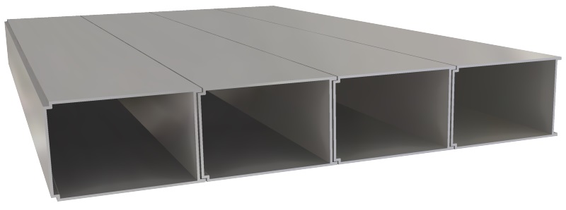 Produktbild UFK 300 050 - Unterflur-Kanal UFK 50, 4-zügig, 300 x 50 x 2000 mm