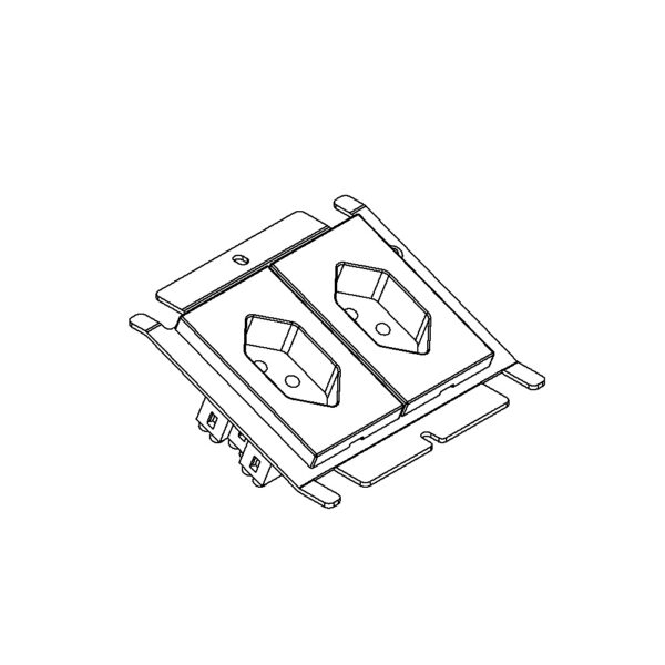 Produktbild UBD 100 118  -  Steckdoseneinsatz für 2x FLF, inkl. 1x T13 ws + 1x T13 sz