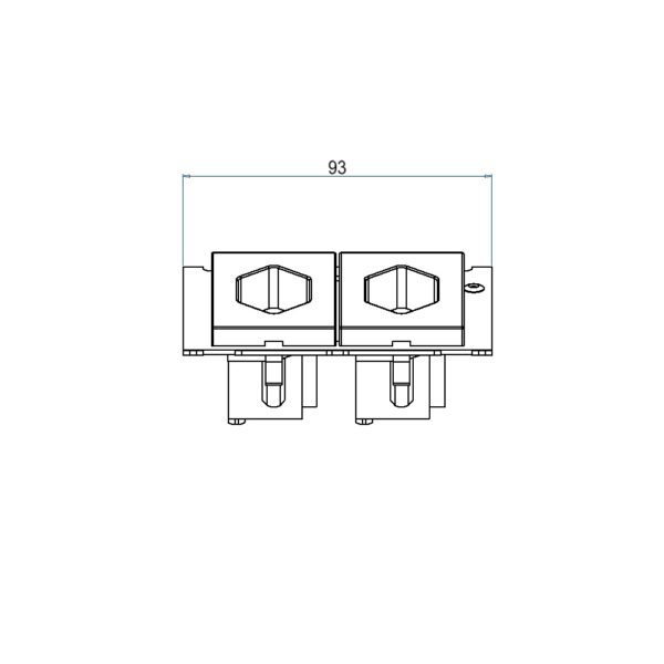Produktbild UBD 100 118  -  Steckdoseneinsatz für 2x FLF, inkl. 1x T13 ws + 1x T13 sz