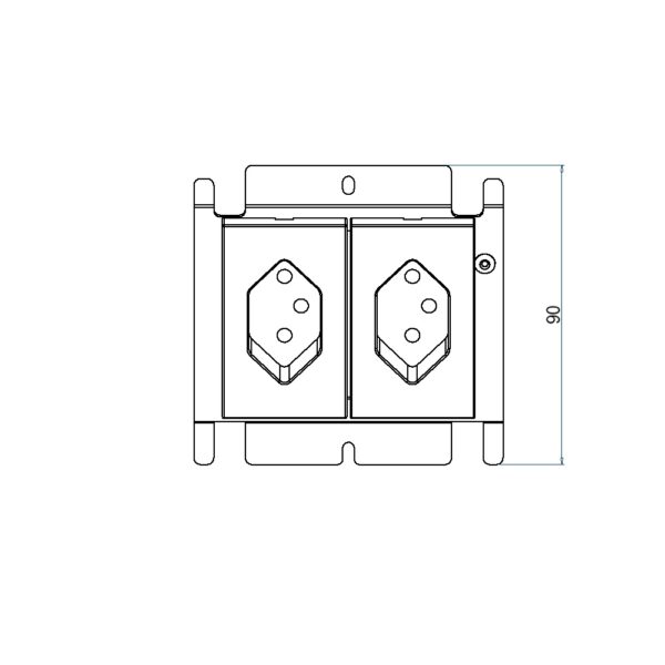 Produktbild UBD 100 118  -  Steckdoseneinsatz für 2x FLF, inkl. 1x T13 ws + 1x T13 sz