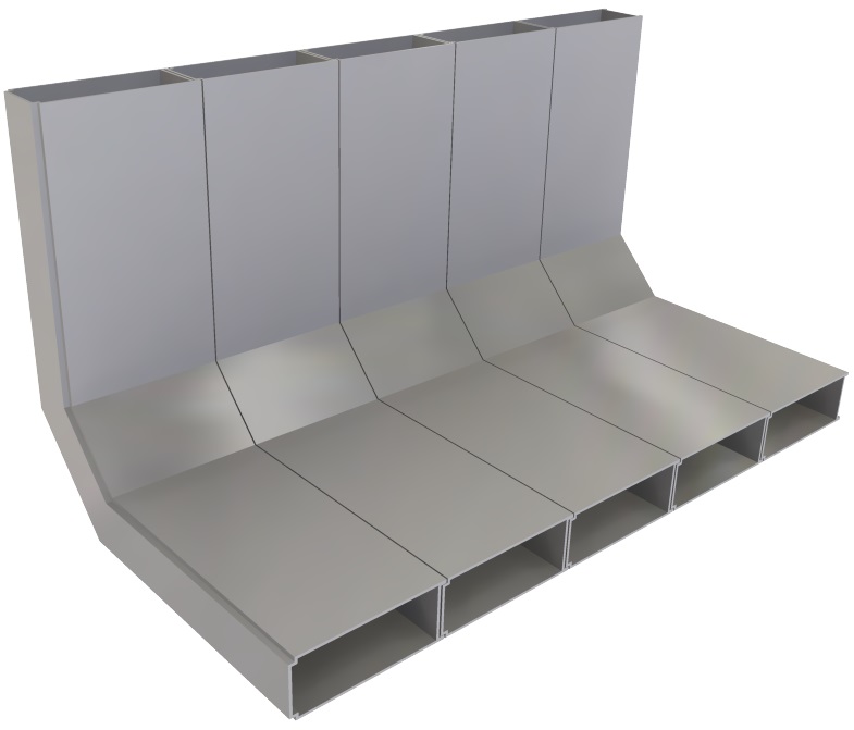 UFK 375 032  -  Vertikalkrümmer zu UFK 30, 5-zügig, 375 x 30 mm