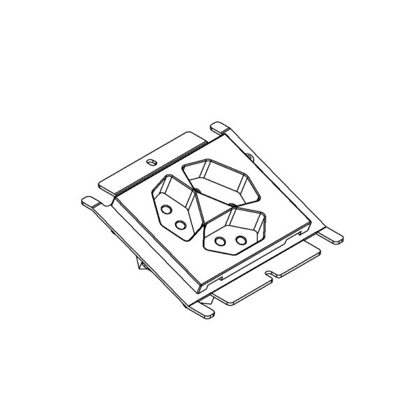 Produktbild UBD 100 119  -  Steckdoseneinsatz für 2x FLF, inkl. 1x 3xT13 weiss
