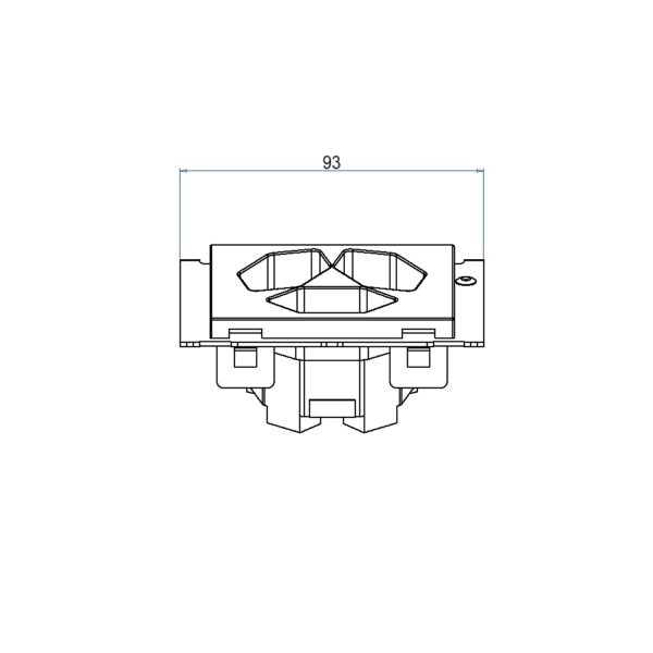 Produktbild UBD 100 119  -  Steckdoseneinsatz für 2x FLF, inkl. 1x 3xT13 weiss