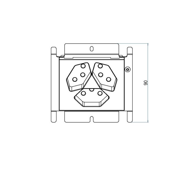 Produktbild UBD 100 119  -  Steckdoseneinsatz für 2x FLF, inkl. 1x 3xT13 weiss
