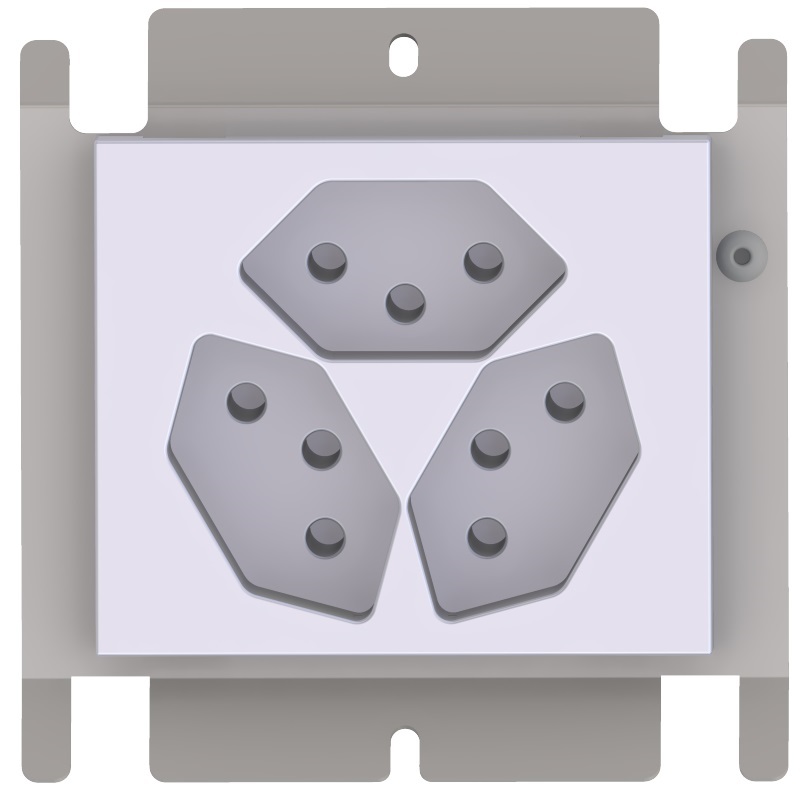Produktbild UBD 100 119 - Steckdoseneinsatz für 2x FLF, leer, mit 1x 3xT13 weiss