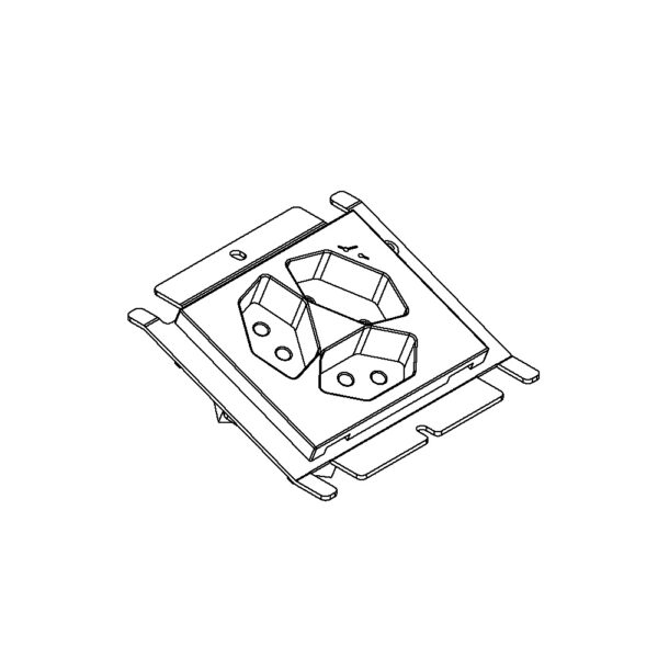 Produktbild UBD 100 120  -  Steckdoseneinsatz für 2x FLF, inkl. 1x 3xT13/s weiss