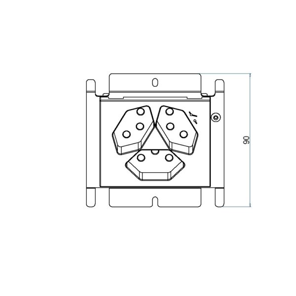 Produktbild UBD 100 120  -  Steckdoseneinsatz für 2x FLF, inkl. 1x 3xT13/s weiss