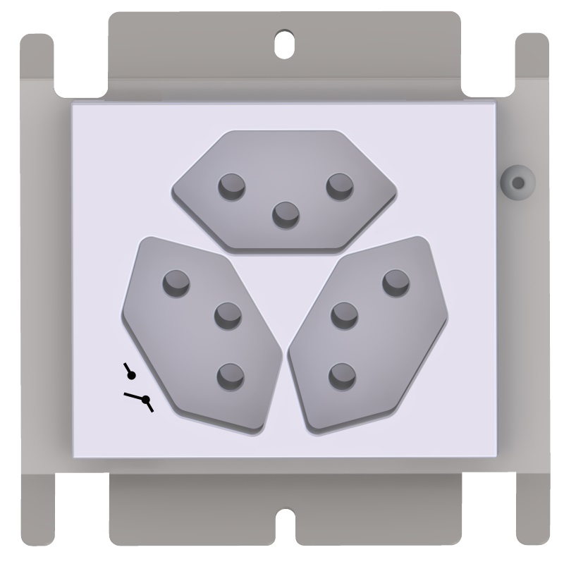 Produktbild UBD 100 120 - Steckdoseneinsatz für 2x FLF, leer, 1x 3xT13/s weiss