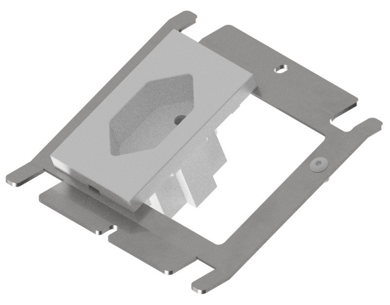 Produktbild UBD 100 121 - Steckdoseneinsatz für 2x FLF, leer, mit 1x T23 weiss