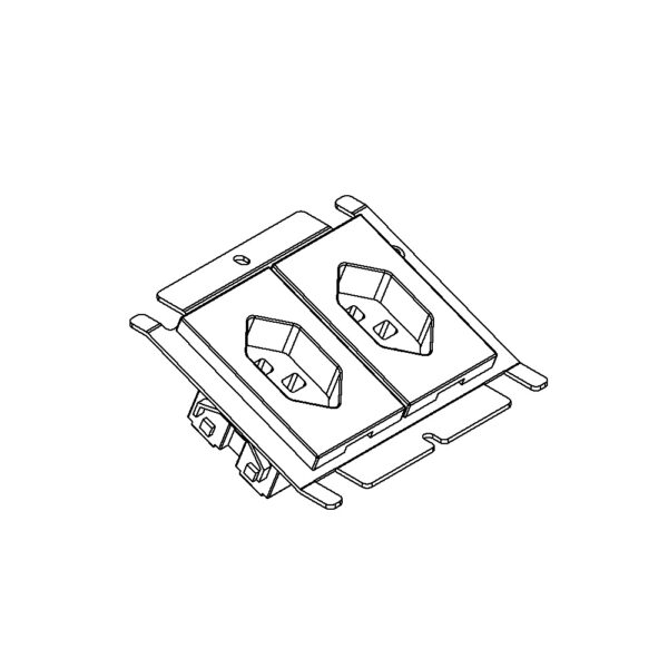Produktbild UBD 100 123  -  Steckdoseneinsatz für 2x FLF, inkl. 1x T23 weiss + 1x T23 schwarz