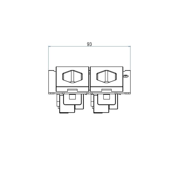 Produktbild UBD 100 123  -  Steckdoseneinsatz für 2x FLF, inkl. 1x T23 weiss + 1x T23 schwarz