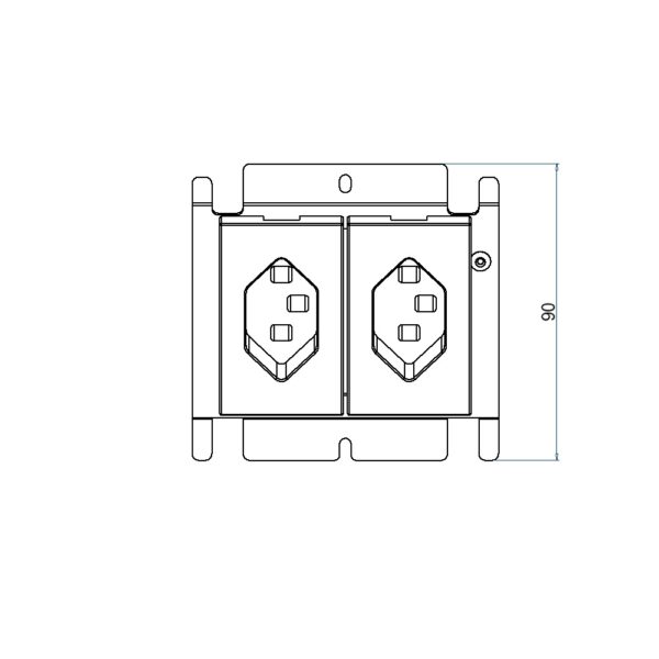 Produktbild UBD 100 123  -  Steckdoseneinsatz für 2x FLF, inkl. 1x T23 weiss + 1x T23 schwarz
