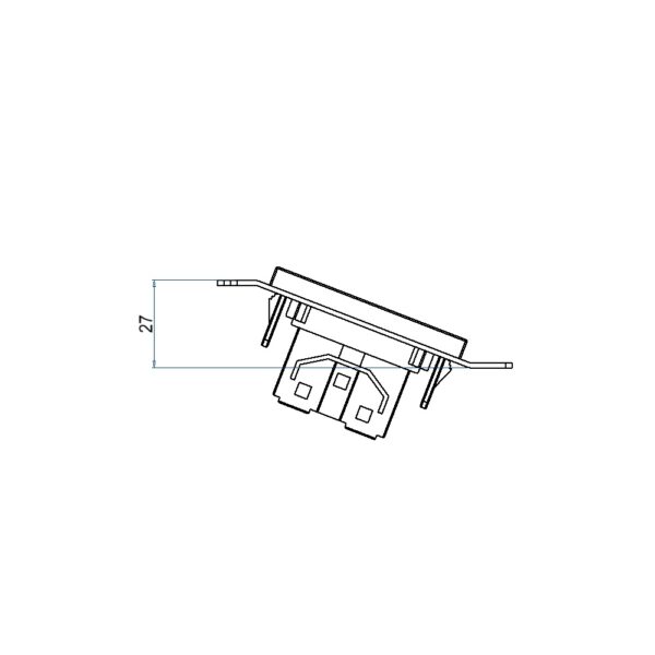 Produktbild UBD 100 123  -  Steckdoseneinsatz für 2x FLF, inkl. 1x T23 weiss + 1x T23 schwarz