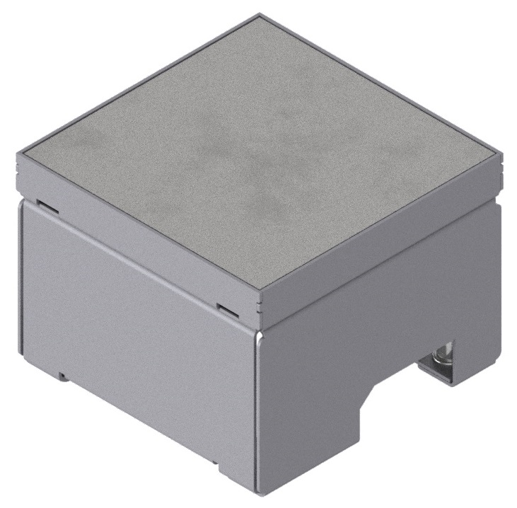 UBD 130 123  -  Unterflur-Bodendose UBD 130 inkl. belegtem Blinddeckel aus Chromstahl, geschliffen