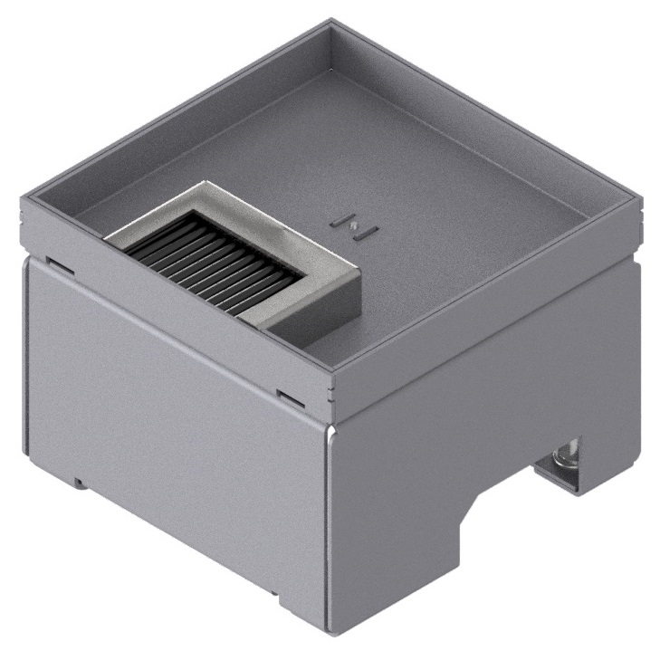 Produktbild UBD 130 126  -  Unterflur-Bodendose UBD 130 inkl. Deckel mit Kante, 15mm Vertiefung und 1 Bürstenauslass