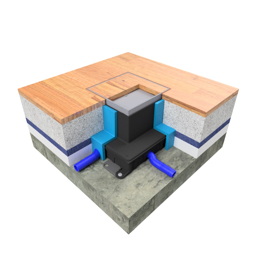 Produktbild UBD 130 129 - Unterflur-Bodendose UBD 130 inkl. Blinddeckel mit Kante und 15mm Vertiefung