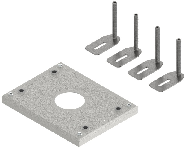 UBD 130 165  -  Aufstock-Rahmen aus SVZ inkl. 95mm Nivellierschrauben zu Unterflur-Bodendose UBD 100 und 130
