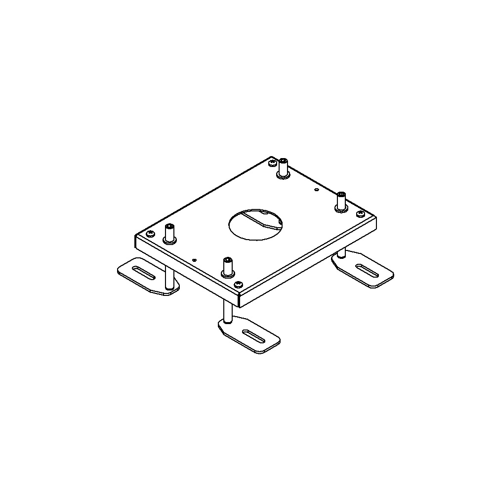 Produktbild UBD 130 165 - Aufstock-Rahmen aus SVZ inkl. 95mm Nivellierschrauben zu Unterflur-Bodendose UBD 100 und 130