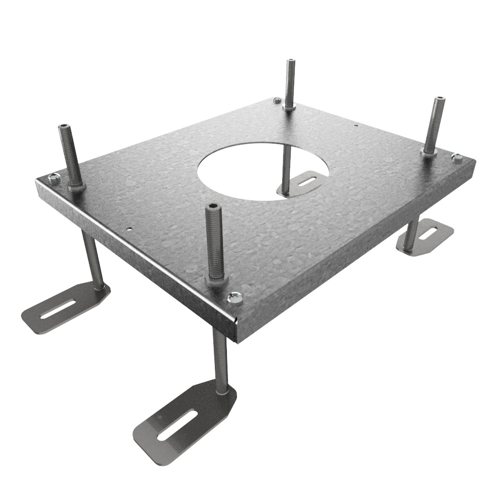 Produktbild UBD 130 165 - Aufstock-Rahmen aus SVZ inkl. 95mm Nivellierschrauben zu Unterflur-Bodendose UBD 100 und 130