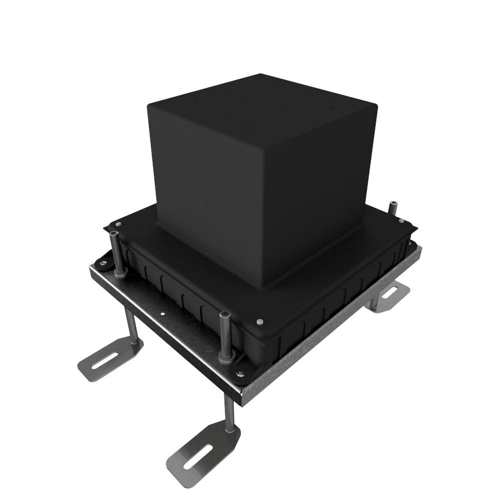 Produktbild UBD 130 165 - Aufstock-Rahmen aus SVZ inkl. 95mm Nivellierschrauben zu Unterflur-Bodendose UBD 100 und 130