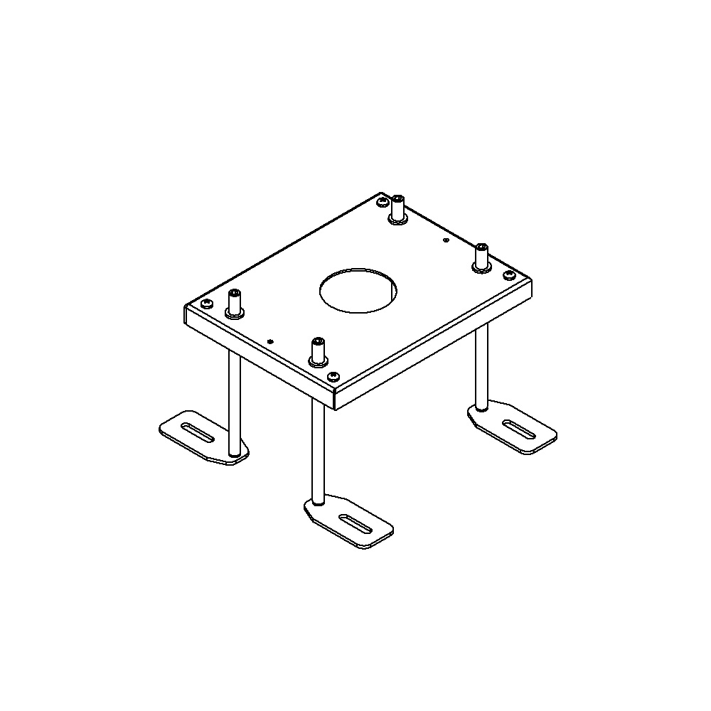 Produktbild UBD 130 166 - Aufstock-Rahmen aus SVZ inkl. 170mm Nivellierschrauben zu Unterflur-Bodendose UBD 100 und 130