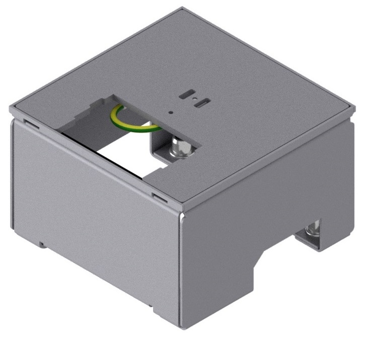 Produktbild UBD 132 001  -  Unterflur-Bodendose UBD 130 inkl. belegtem Deckel aus 4mm SVZ, ohne Schutzkante, mit Ausschnitt